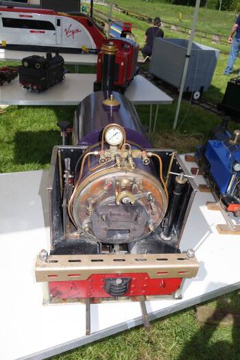 Rear view of "Millclose", showing the controls and firebox.